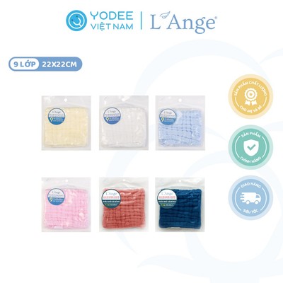 L'Ange Khăn sữa vải bông 9 lớp 22x22cm (set 1 cái)