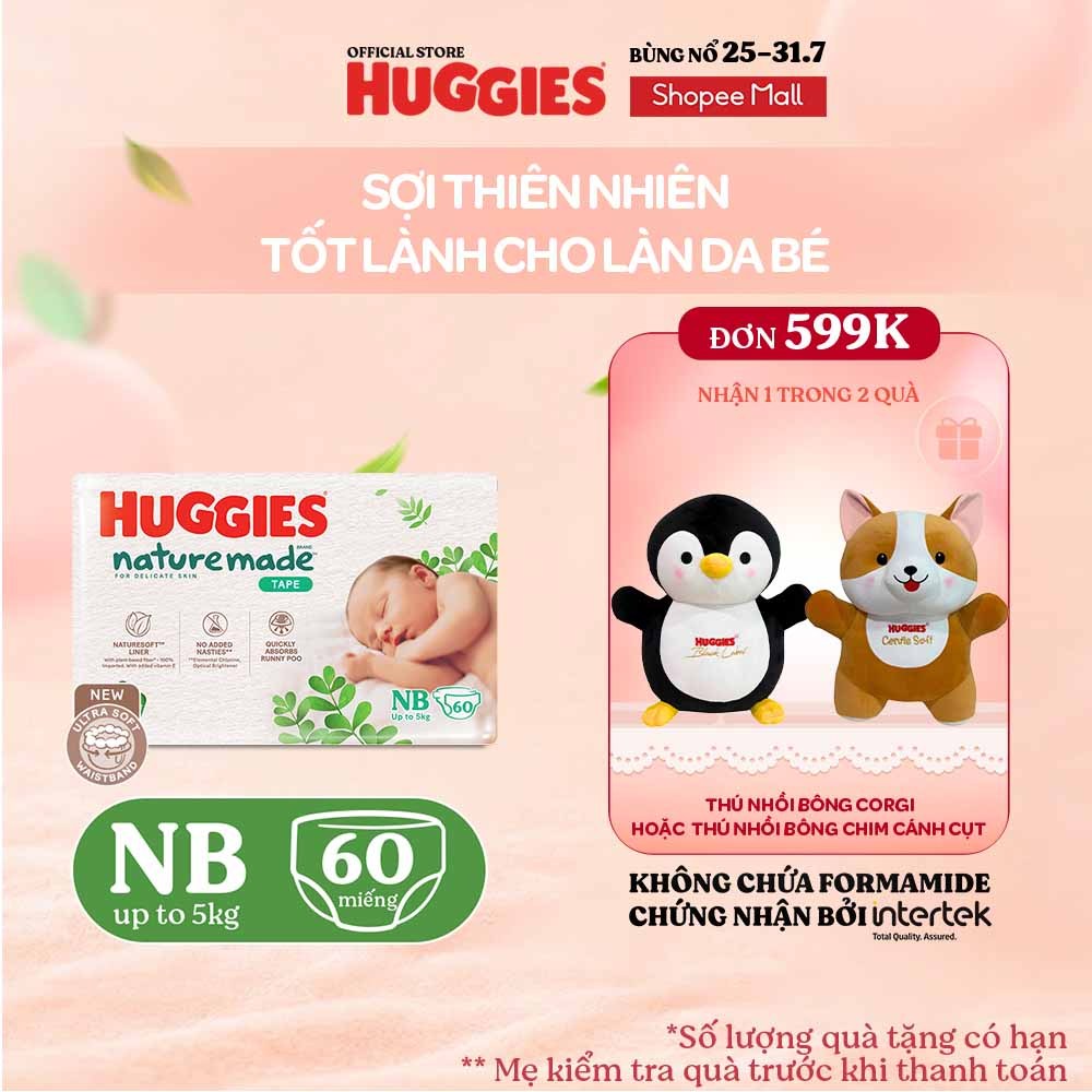 [KOL Live] Tã Dán Huggies Platinum Nature Made Size NB60