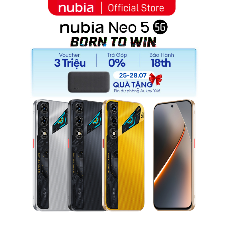 Điện thoại Gaming Nubia Neo 3 & Neo 5 5G - 2 công nghệ tản nhiệt I Pin kép 6050 mAh I Gaming trigger I 6.8" FHD 120Hz