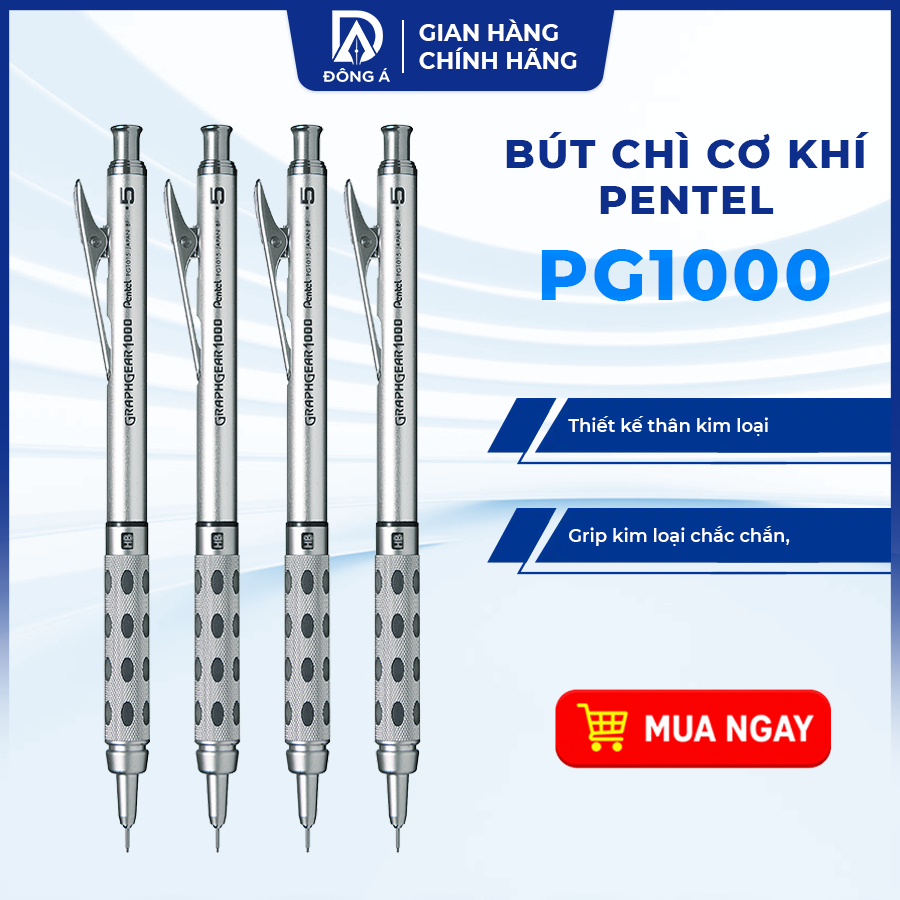 Bút chì cơ khí Pentel Graphgear 1000 bút chì kim kỹ thuật kim loại cao cấp