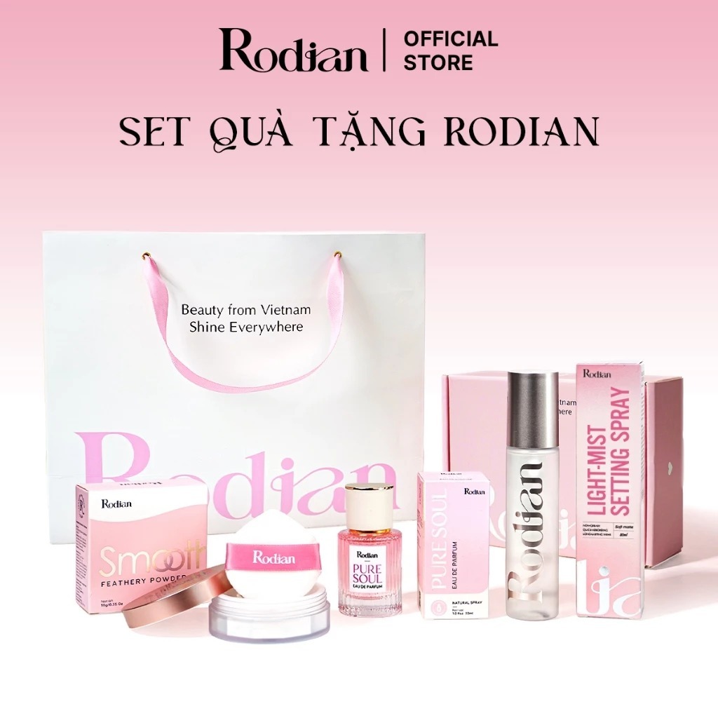 [Set Quà Tặng Rodian] Combo Phấn Phủ Bột, Xịt Khóa Nền Và Nước Hoa Pure Soul 30ml