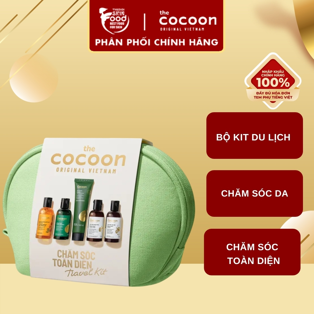 Bộ sản phẩm Coon Chăm sóc toàn diện Cocoon Travel Kit 1: Complete Skincare Set 5pcs