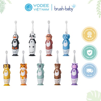 Brush-Baby Bàn chải điện sóng âm WildOnes kèm sạc, 2 chế độ làm sạch răng an toàn và hiệu quả cho bé (0 - 10 tuổi)