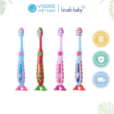 Brush-Baby Bàn chải đánh răng Flossbrush có để hít tiện lợi, dễ dàng làm sạch răng an toàn và hiệu quả cho bé (3-6 tuổi)