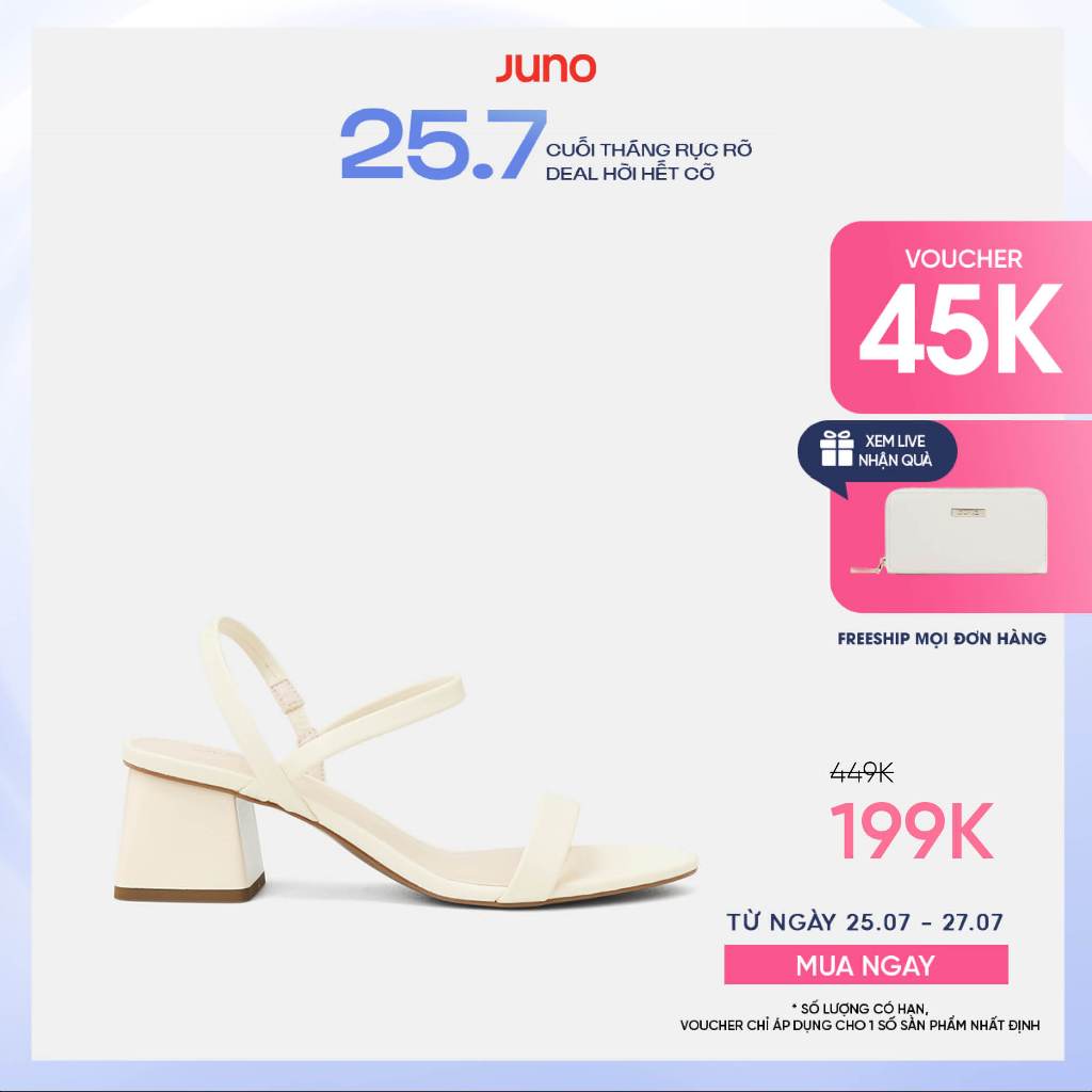 Giày Sandal Nữ 5cm Thời Trang JUNO Gót Thấp Quai Ngang SD05112
