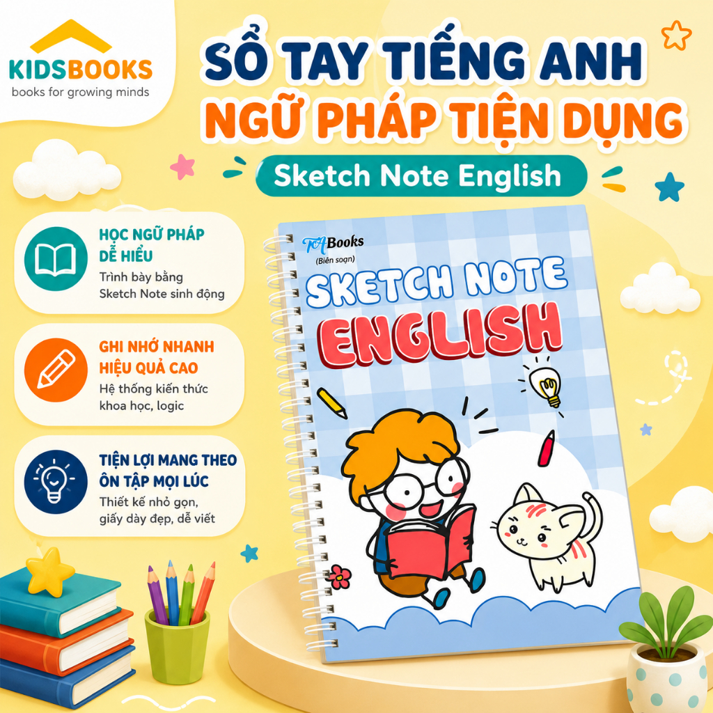 Sổ tay Tiếng Anh ngữ pháp tiện dụng Sketch Note English