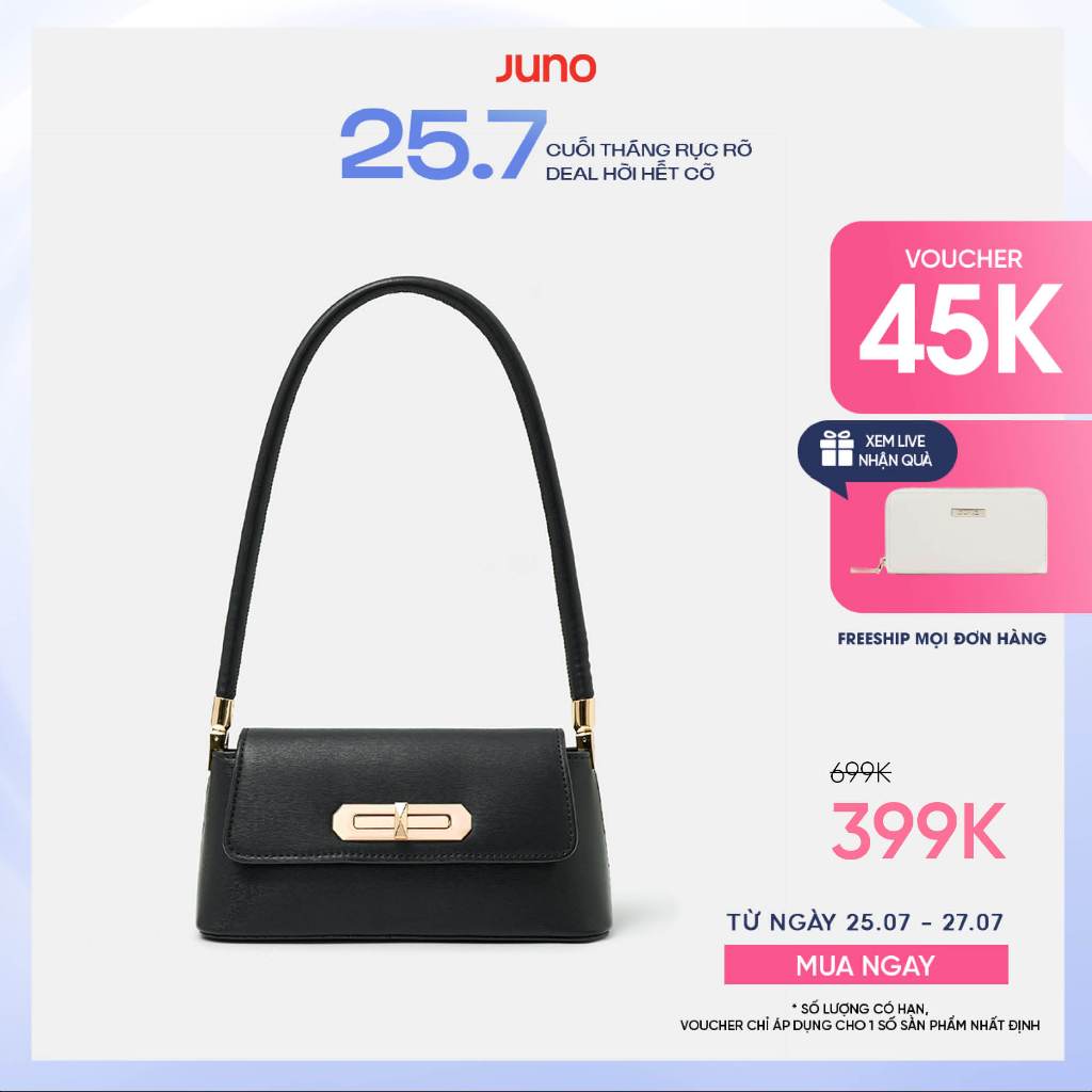 Túi Xách Nữ Thời Trang JUNO Cỡ Nhỏ Baguette Đeo Vai Khoá Xoay TXN832