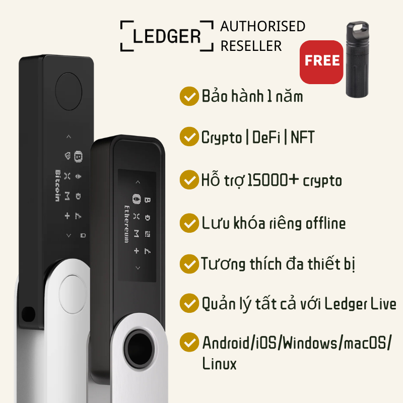 Ledger Nano X Nano S Plus Ví Lạnh Crypto Cold Wallet Chính Hãng | Bảo Mật Tài Sản Số | Chống Hacker 