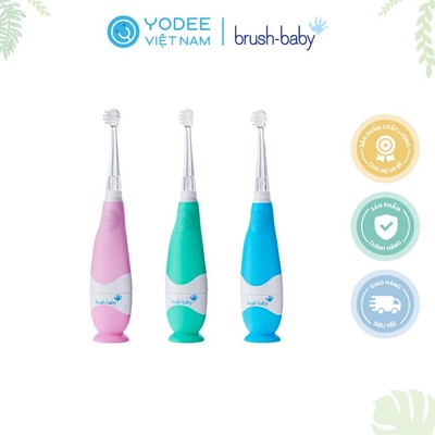 Brush-Baby Bàn chải điện sóng âm BabySonic dùng pin có đèn, dễ dàng làm sạch răng an toàn và hiệu quả cho bé (0-3 tuổi)