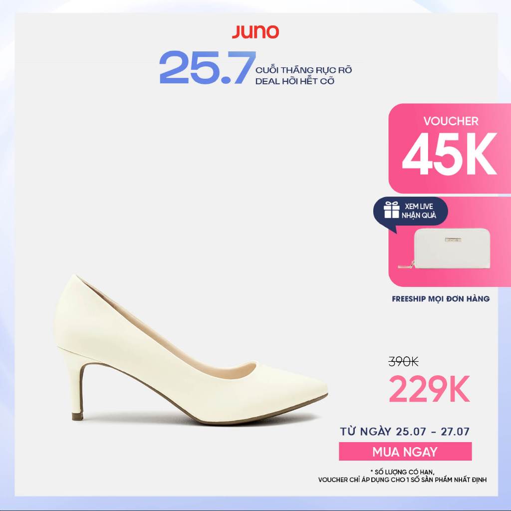Giày Cao Gót Nữ 7cm Thời Trang JUNO Giày Cao Gót Mũi Nhọn Gót Thanh CG07080