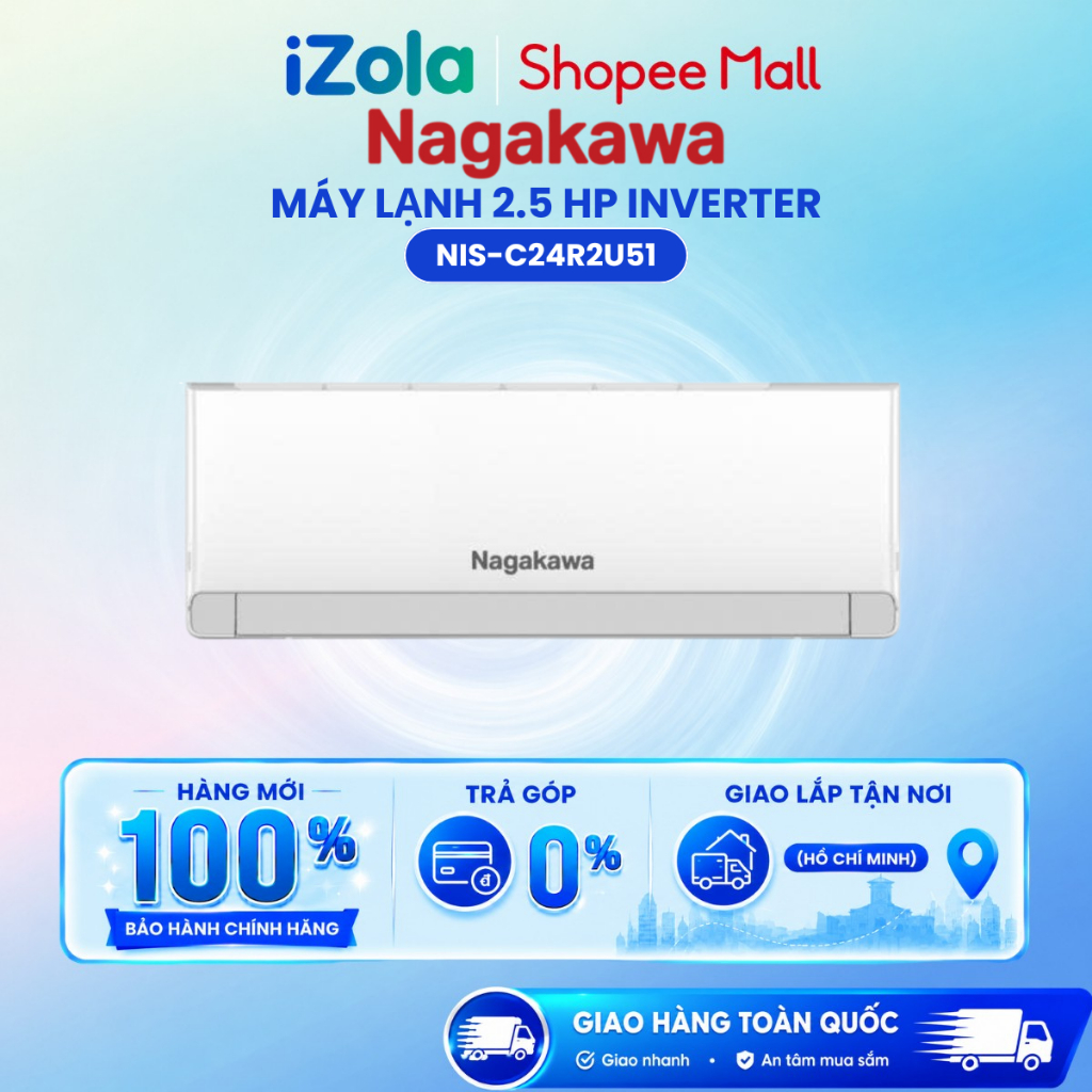 NIS-C24R2U51 - Máy lạnh Nagakawa Inverter 2.5 HP NIS-C24R2U51 - Hàng chính hãng