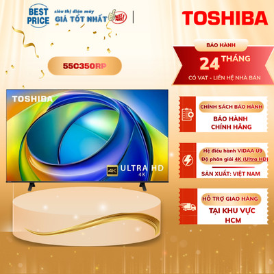 55C350RP Smart Tivi Toshiba AI 4K 55 inch tìm kiếm giọng nói qua ứng dụng Vidaa 55C350RP