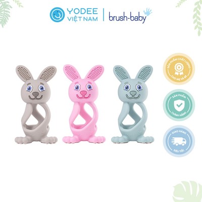Brush-Baby Gặm nướu hình thỏ mát xa nướu silicone mềm mại cho bé