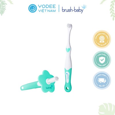 Brush-Baby Bộ bàn chải đánh răng và mát xa nướu cho bé (0-18 tháng)