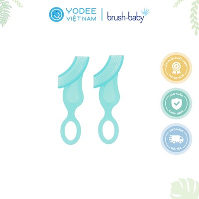 Brush-Baby Bộ 2 bàn chải tập đánh răng và mát xa nướu silicone mềm mại cho bé (10 - 36 tháng)