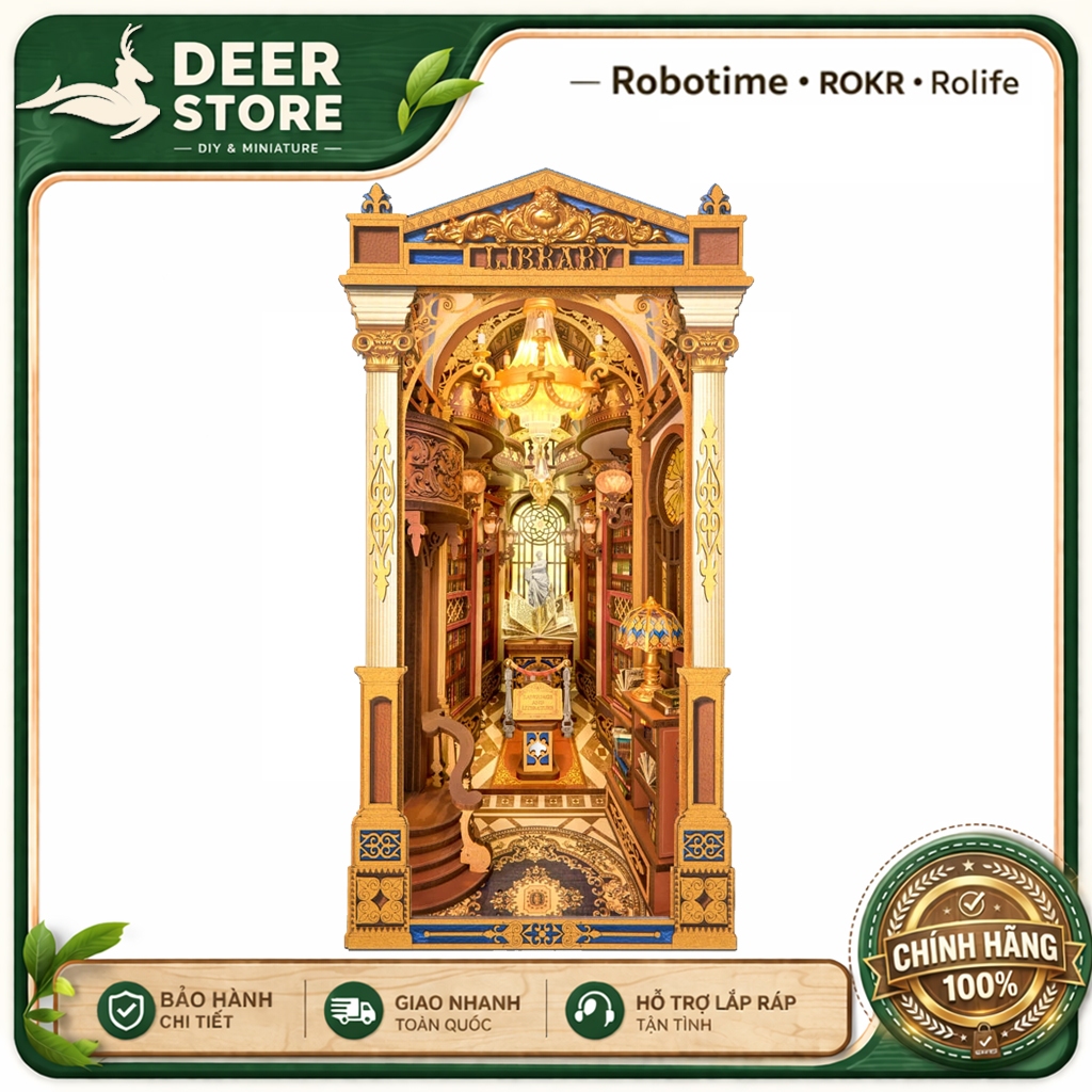 Mô hình Book Nook DIY Rolife Library of Wonders TGB16 – Thư viện kỳ quan DEER STORE