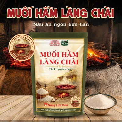 [Túi zip 500g] Muối hầm Làng Chài Xưa Nấu ăn ngon hơn - Nung lửa than 100% muối biển nguyên chất