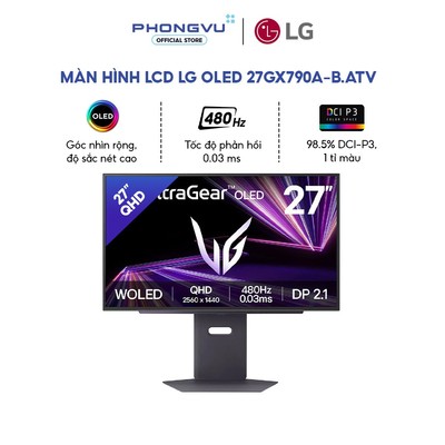 Màn Hình Gaming LG UltraGear OLED 27GX790A-B 27" 480Hz - 0.03ms, DP 2.1, HDR True Black 400 - BH 24 Tháng