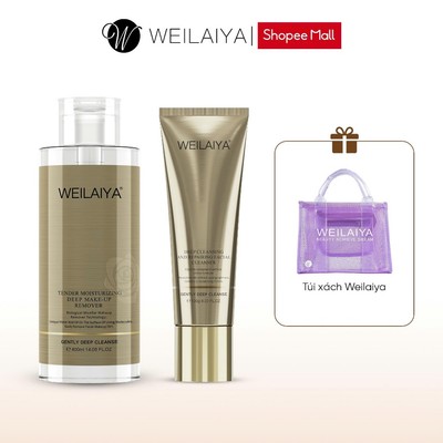 Combo Sữa rửa mặt Weilaiya Deep Cleansing and Repairing Facial Cleanser + Nước tẩy trang Tender Moisturizing Deep Make-U