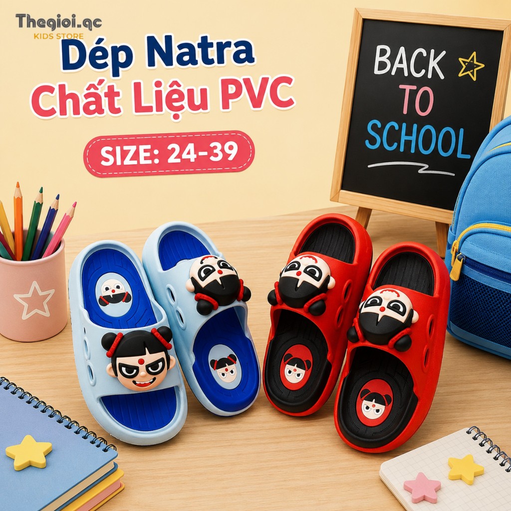 Dép Natra Cho Bé Chất Liệu PVC Êm Ái, Dép Bé Trai Bé Gái Natra Chống Trơn Trượt Tốt (EV15)
