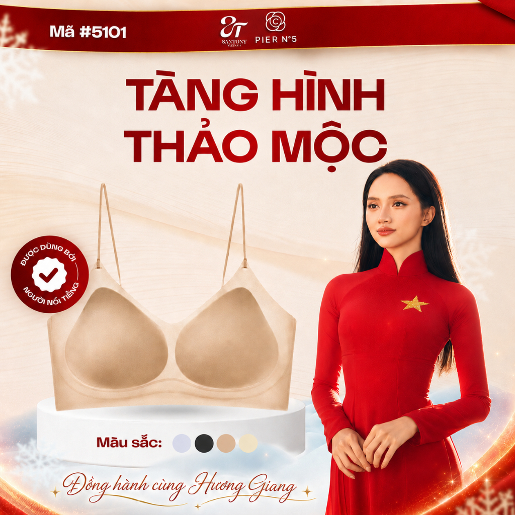 [MGI HƯƠNG GIANG] Áo lót tàng hình không gọng Pier No5 Santony vải 15D siêu mỏng thoáng khí 5101