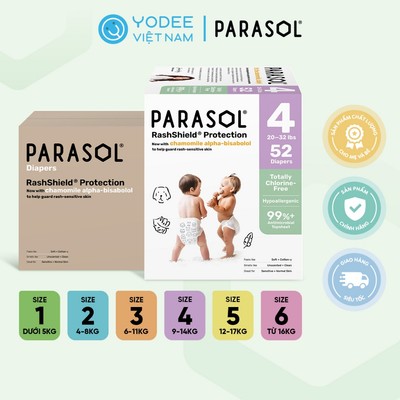 Tã Bỉm Parasol Dán/Bỉm quần Thấm Hút, Chống Hăm, Kháng Khuẩn Tự Nhiên Cho Bé