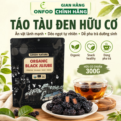 Táo tàu đen hữu cơ organic ONFOD nấu cháo ăn vặt tẩm bổ cho bé ăn dặm mẹ bầu 300g