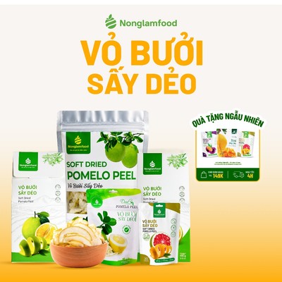 Vỏ Bưởi Sấy Dẻo NONGLAMFOOD Ít Ngọt Hàng Chuẩn Xuất Khẩu Loại 1 | Trái Cây Sấy Dẻo Túi 25g - 500g BD