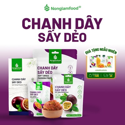 Chanh Dây Sấy Dẻo NONGLAMFOOD Loại 1 Chuẩn Xuất Khẩu Vị Chua Ngọt Tự Nhiên Trái Cây Sấy 45g - 300g
