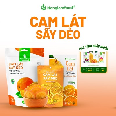 Cam Sấy Dẻo NONGLAMFOOD Hàng Chuẩn Xuất Khẩu Loại 1, Trái Cây Sấy Dẻo, Ăn Vặt Lành Mạnh Túi 45g-200g