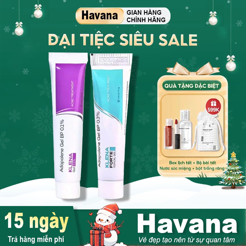 Gel Chấm Mụn Adapalene Klena Hỗ Trợ Giảm Mụn, Mờ Thâm, Sáng Da 30g