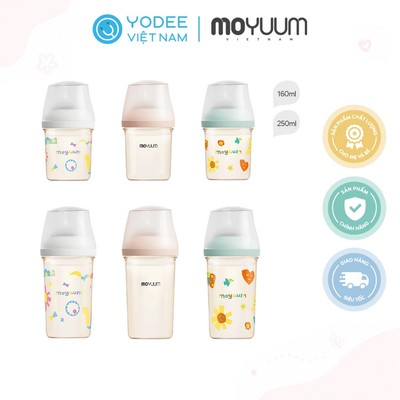 Moyuum Bình sữa PPSU Mov.aa cổ siêu rộng (kèm núm)