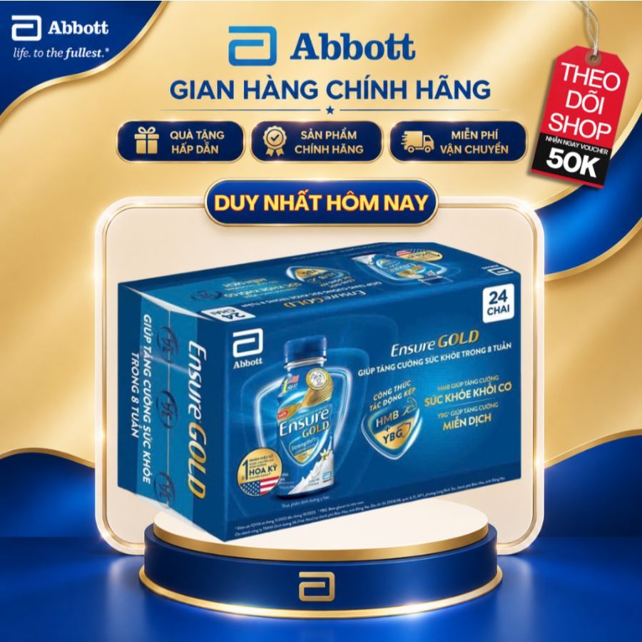 Thùng 24 chai sữa nước Ensure Gold 237ml/chai chính hãng Abbott
