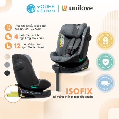 Unilove Ghế ngồi ô tô Travio cho bé từ sơ sinh đến 12 tuổi, đạt tiêu chuẩn an toàn R129 (i-Size) cao