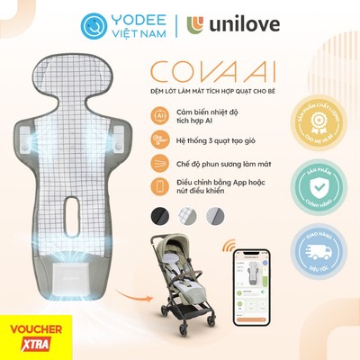 Unilove COVA AI - Đệm lót làm mát tích hợp quạt cho bé, tự động điều chỉnh nhiệt độ theo thời gian thực