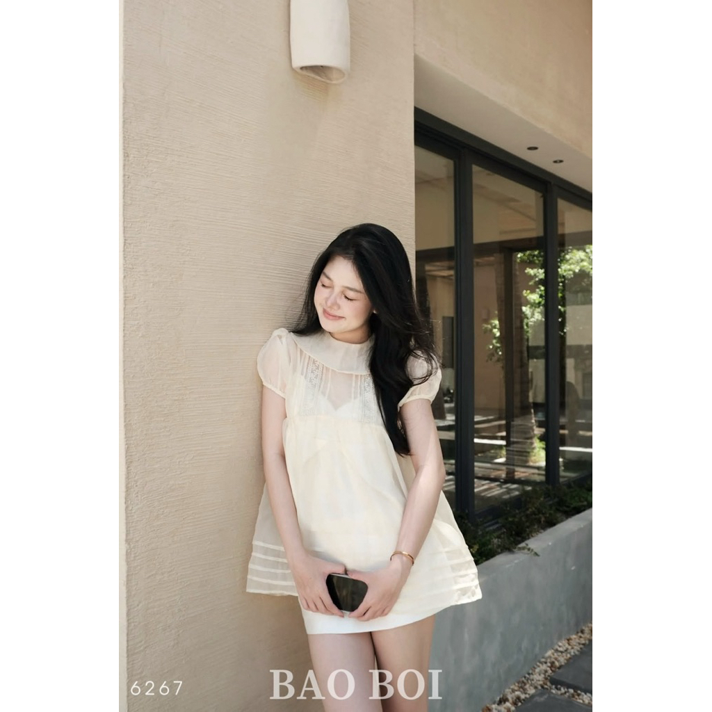 Set áo babydoll voan tơ trong chân váy xốp
