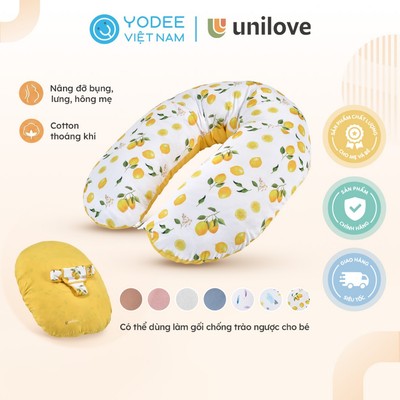 Unilove Gối đa năng 7 trong 1 Hopo cho mẹ bầu và em bé (Gối bầu, gối chống trào ngược, gối cho bé bú...)
