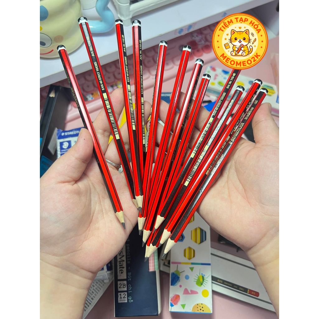 Combo 5 Bút chì gỗ các loại H, 2B, 3B, 4B, HB - Bút chì STAEDTLER, Bút chì Classmate, Bút chì Bizner
