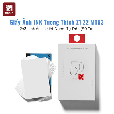 Giấy Ảnh ZINK Cho Máy MT53, Z1, Z2, MT56i Có Keo Dán Sẵn, Kích Thước 5 x 7.6 cm ( 2x3 Inch ) | Hanin