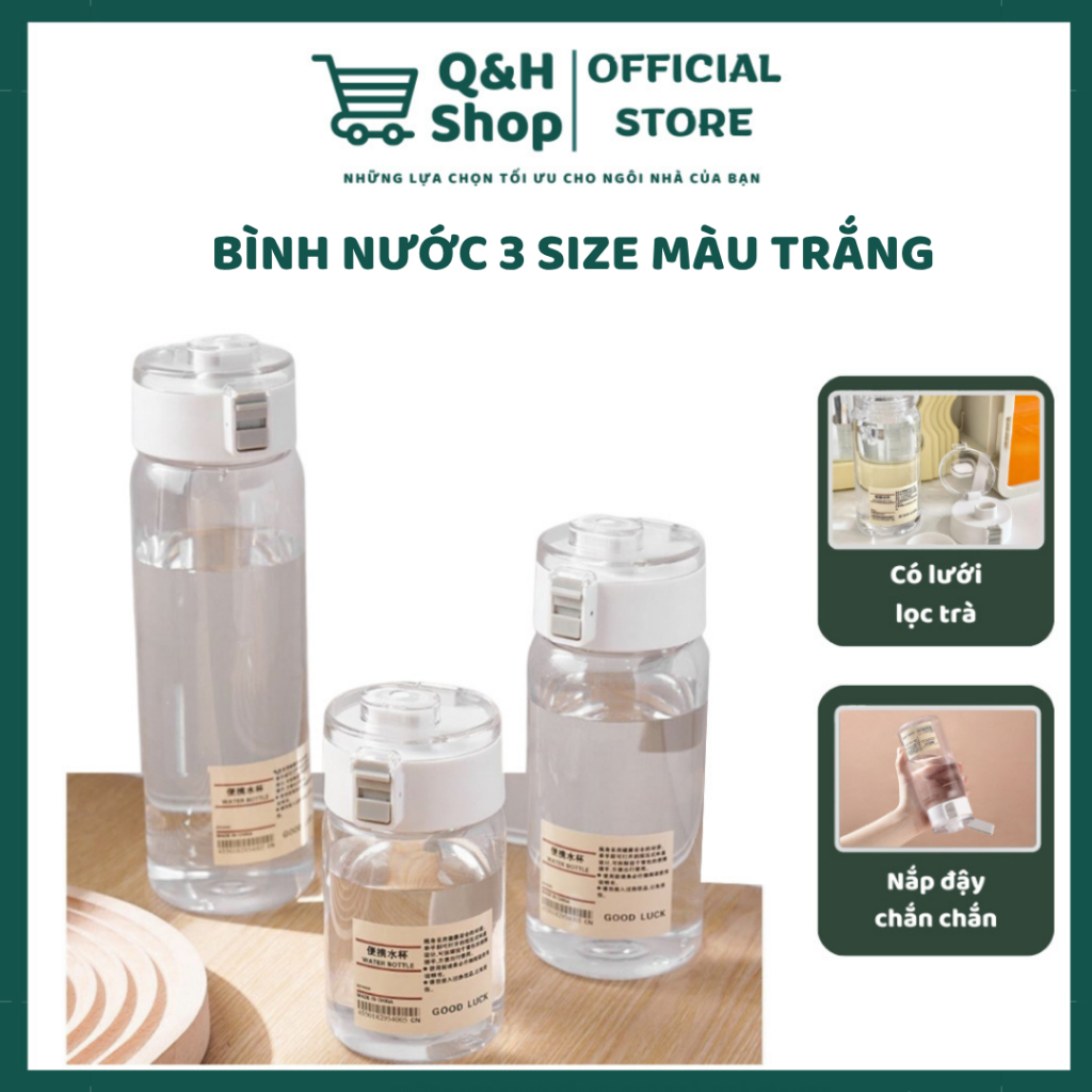 Bình Nước Cao Cấp 350/550/800ML/1000ml Chất Liệu Nhựa Trong Suốt Phong Cách…