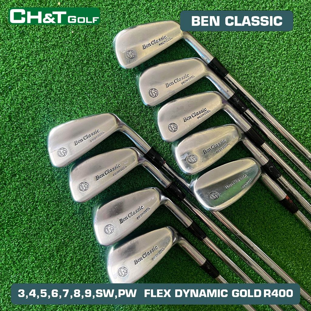 Bộ gậy golf sắt nam 9 cây Ben Classic 3,4,5,6,7,8,9,Sw,Pw Shaft Dynamic Gold R400 chất lượng ổn