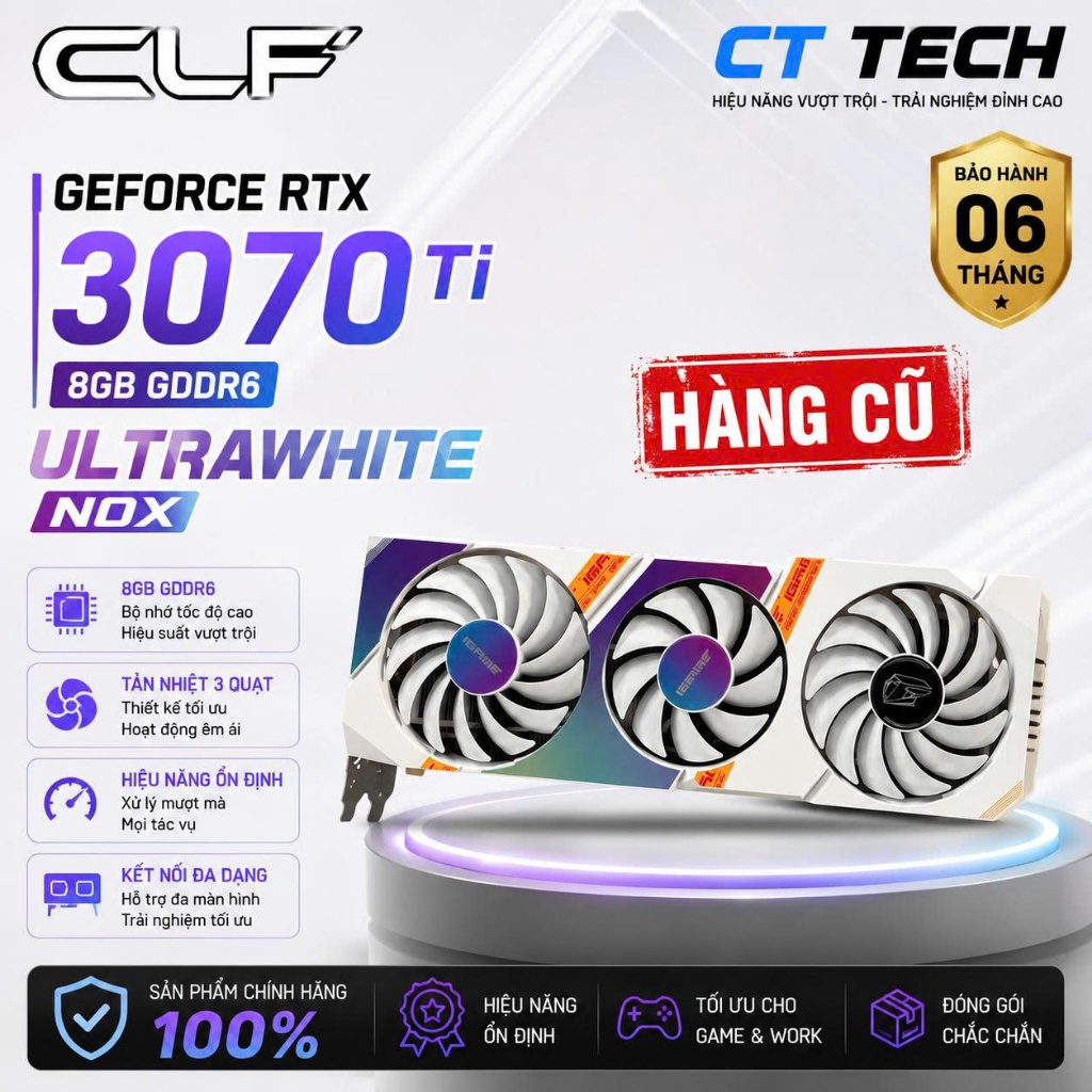 Card Màn Hình Colorful Ultra White RTX 3070 Ti 8GB GDDR6X Hàng Cũ | Bảo hành 06 tháng