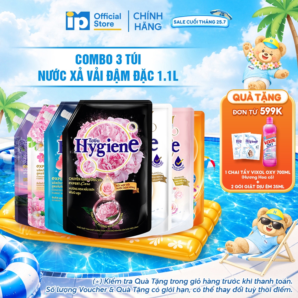 Combo 3 Nước Xả Vải Đậm Đặc Hygiene 1.1L