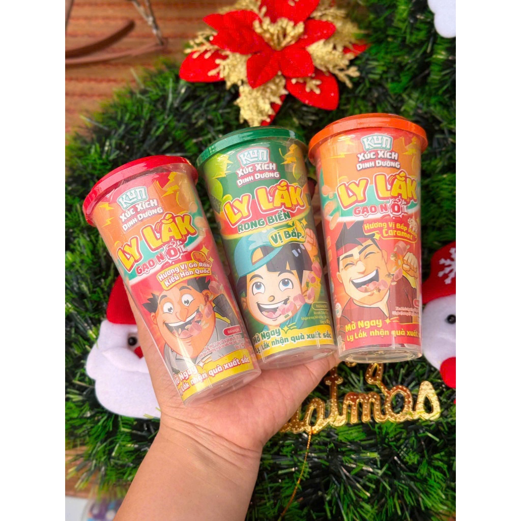 Combo 2 - 6 Ly LắK Kun Rong Biển, Gạo Nổ - Xúc Xích Dinh Dưỡng Lúk Lắk 42g Mix Vị