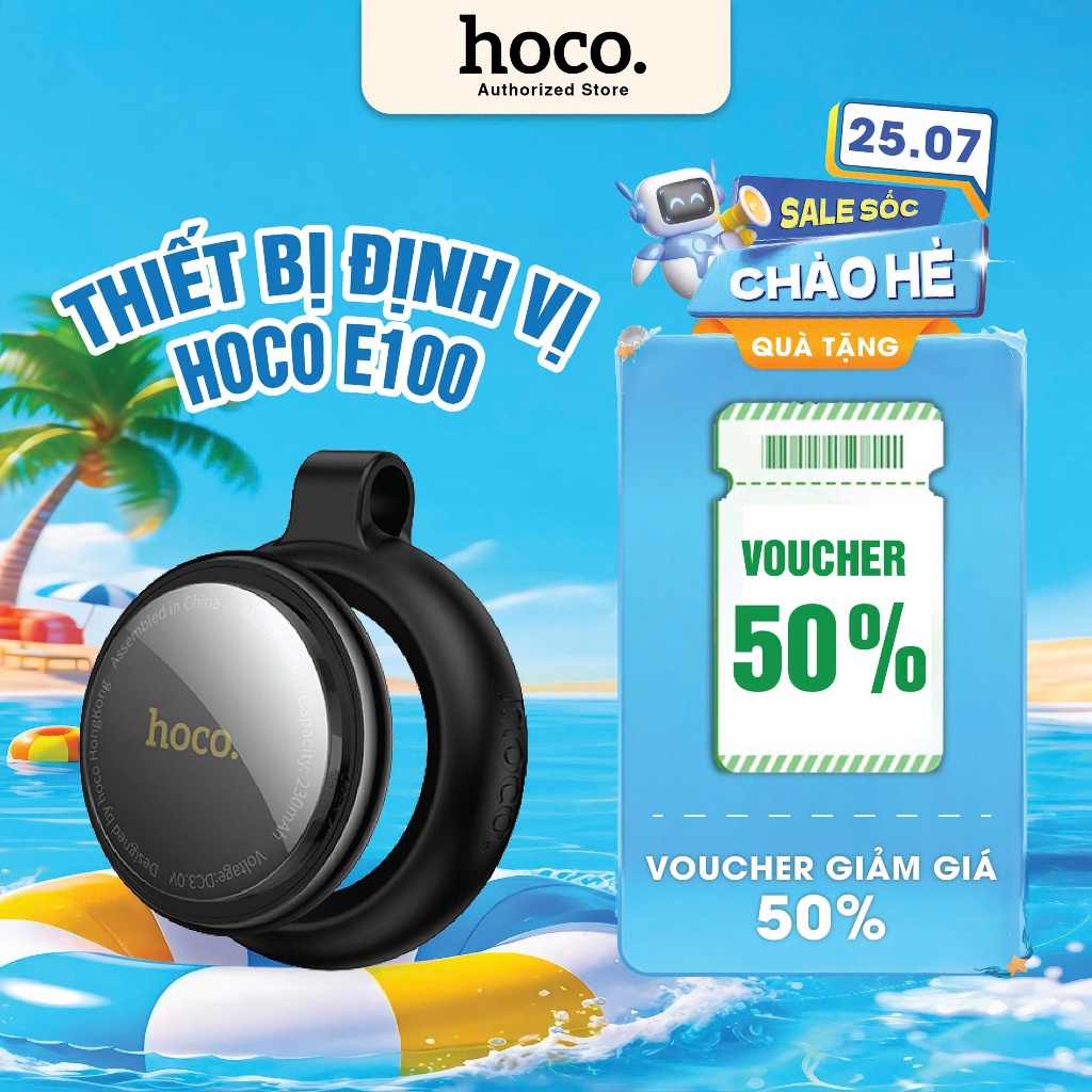 Thiết bị định vị Airtag chính hãng HOCO E100 , kết nối chính xác pin bền - tương thích với Apple Fin