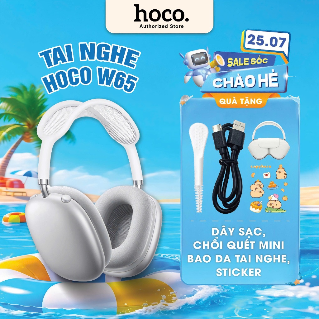 Tai nghe chụp tai Hoco W65 chính hãng kiểu dáng gọn nhẹ, kết nối Bluetooth v5.4 siêu nhạy, bass hay, chính hãng Hoco | BigBuy360 - bigbuy360.vn