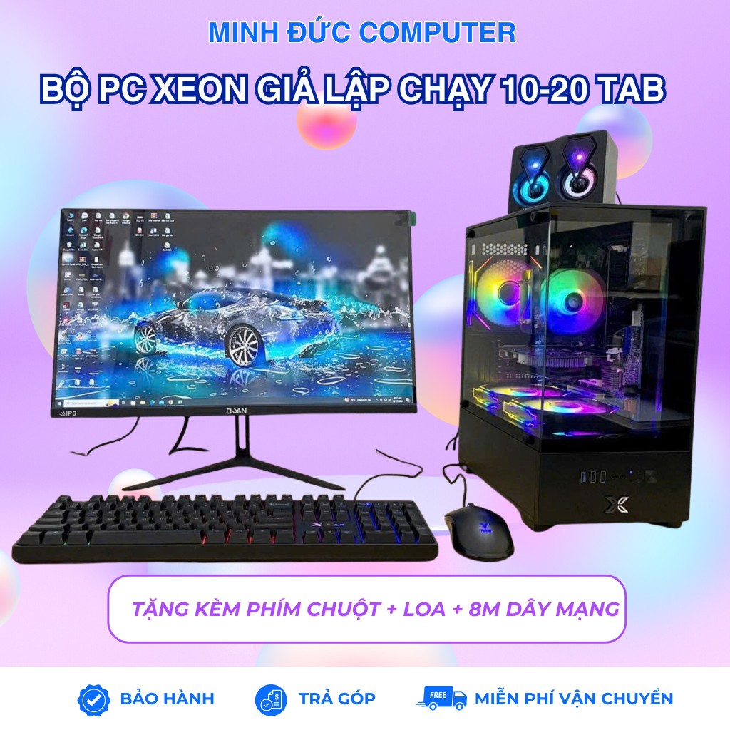 PC Xeon Giả Lập Đa Nhiệm Treo 10 - 20 Tab - Chạy LDPlayer, MEmu, Nox Mượt Treo Acc Xeon - Chạy Nhiều