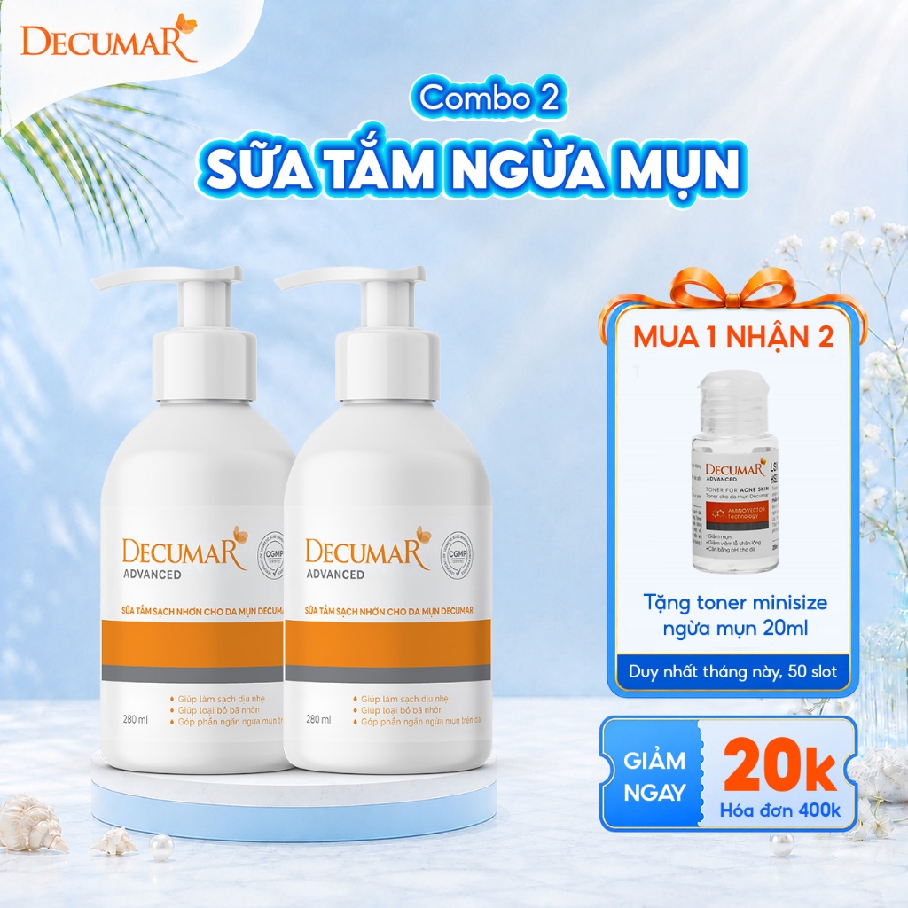 [VHL x Decumar] Combo 2 Sữa tắm giảm nhờn cho da mun Decumar Advanced 280ml - 2 DAT28