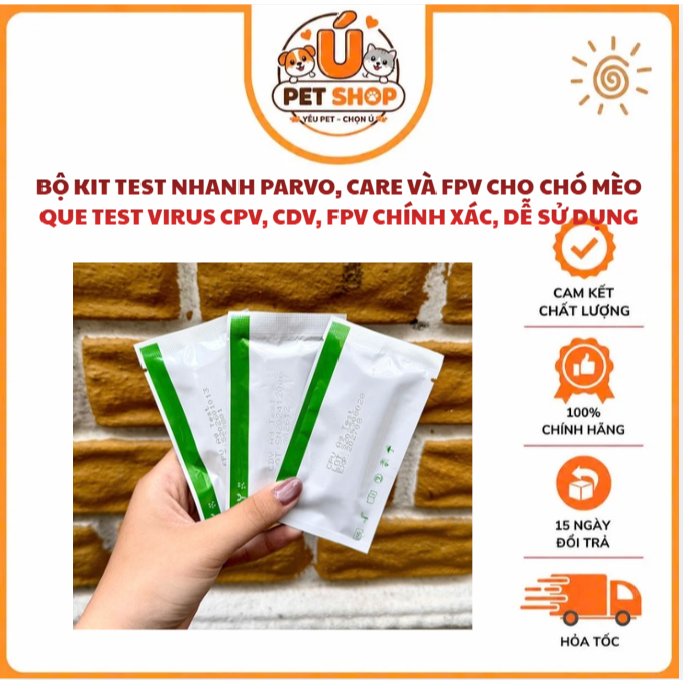 Bộ Kit Test Nhanh Parvo, Care Và FPV Cho Chó Mèo - Que Test Virus CPV, CDV, FPV Chính Xác, Dễ Sử Dụn