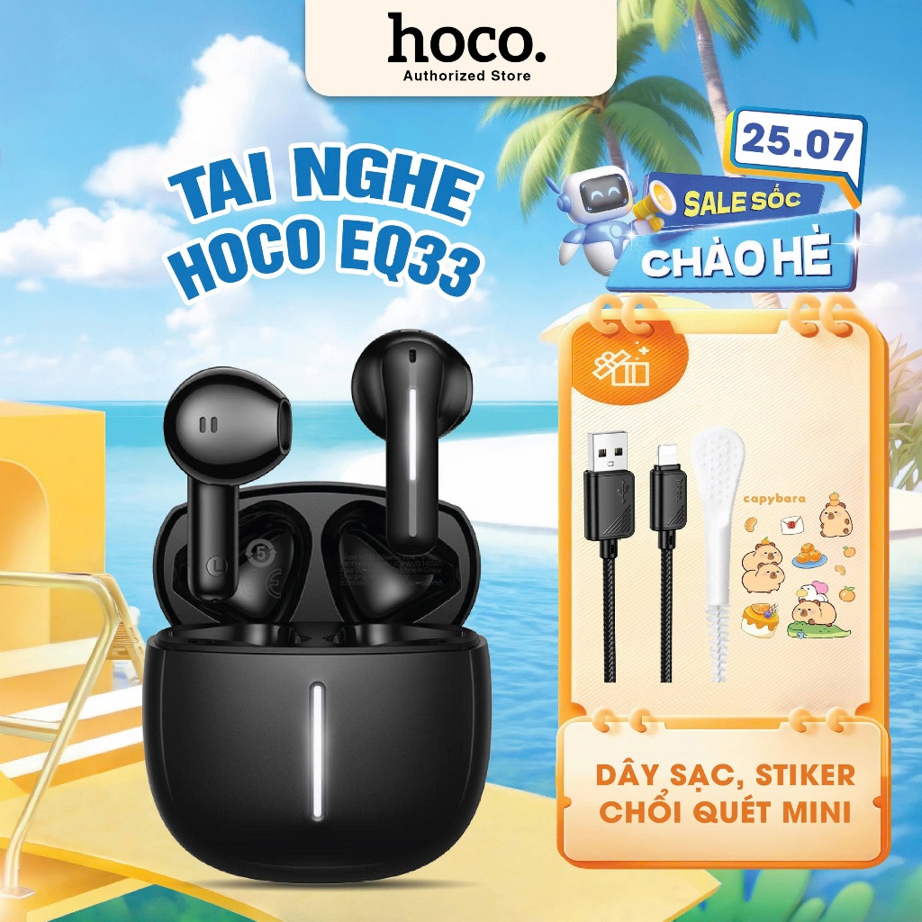 Tai nghe Bluetooth Hoco EQ33 / EQ34 plus phiên bản cải tiến nhất, tai nghe nhét tai bluetooth v5.4 pin 7 tiếng